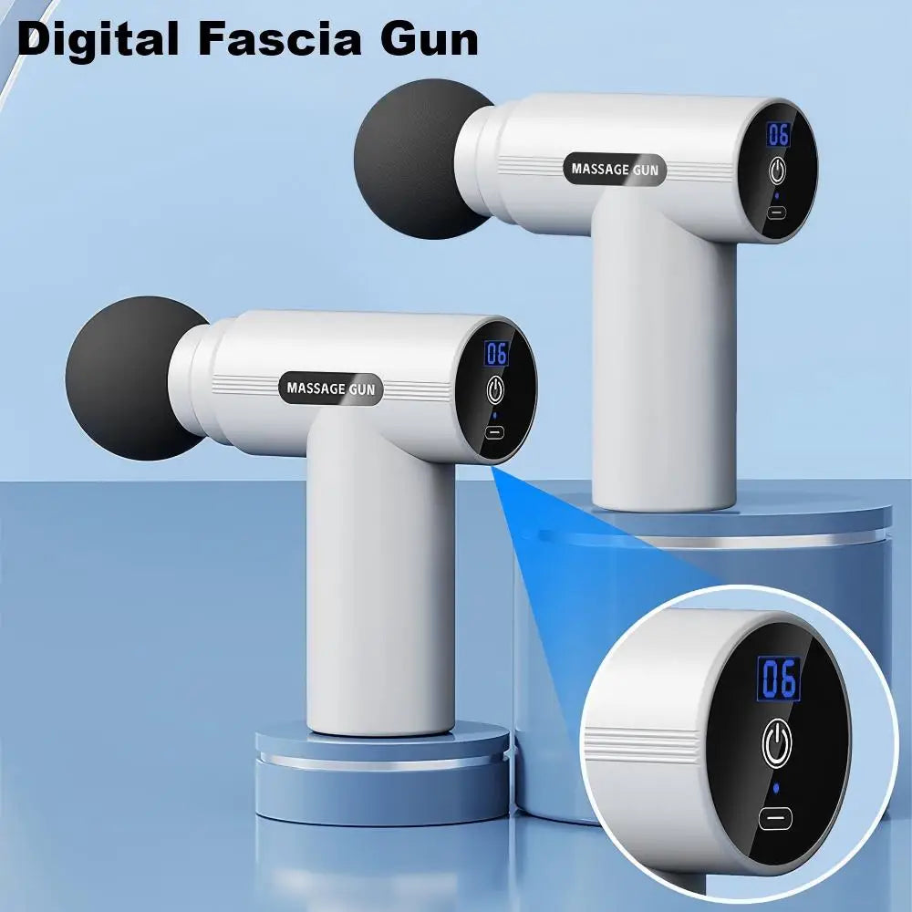 Mini Fascia Gun Protable Digital Handheld Vibration Massage Gun For Body Neck Back Leg Deep Muscle Percussion Relaxation Fitness