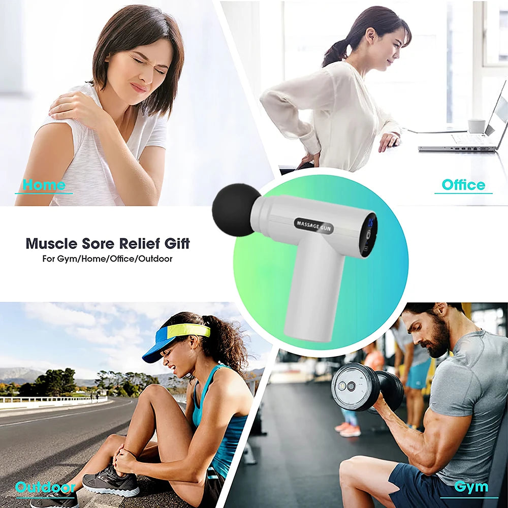Mini Fascia Gun Protable Digital Handheld Vibration Massage Gun For Body Neck Back Leg Deep Muscle Percussion Relaxation Fitness