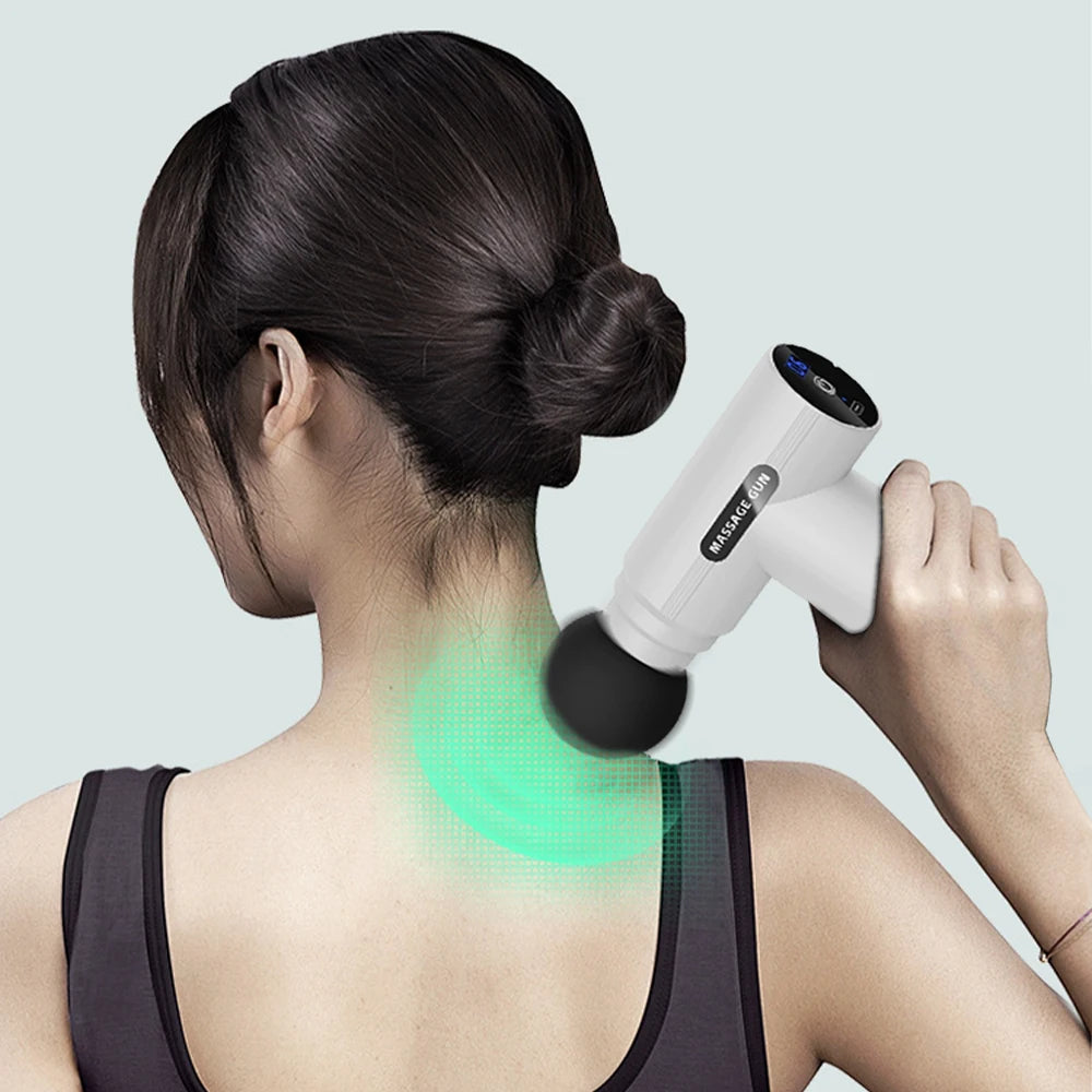 Mini Fascia Gun Protable Digital Handheld Vibration Massage Gun For Body Neck Back Leg Deep Muscle Percussion Relaxation Fitness
