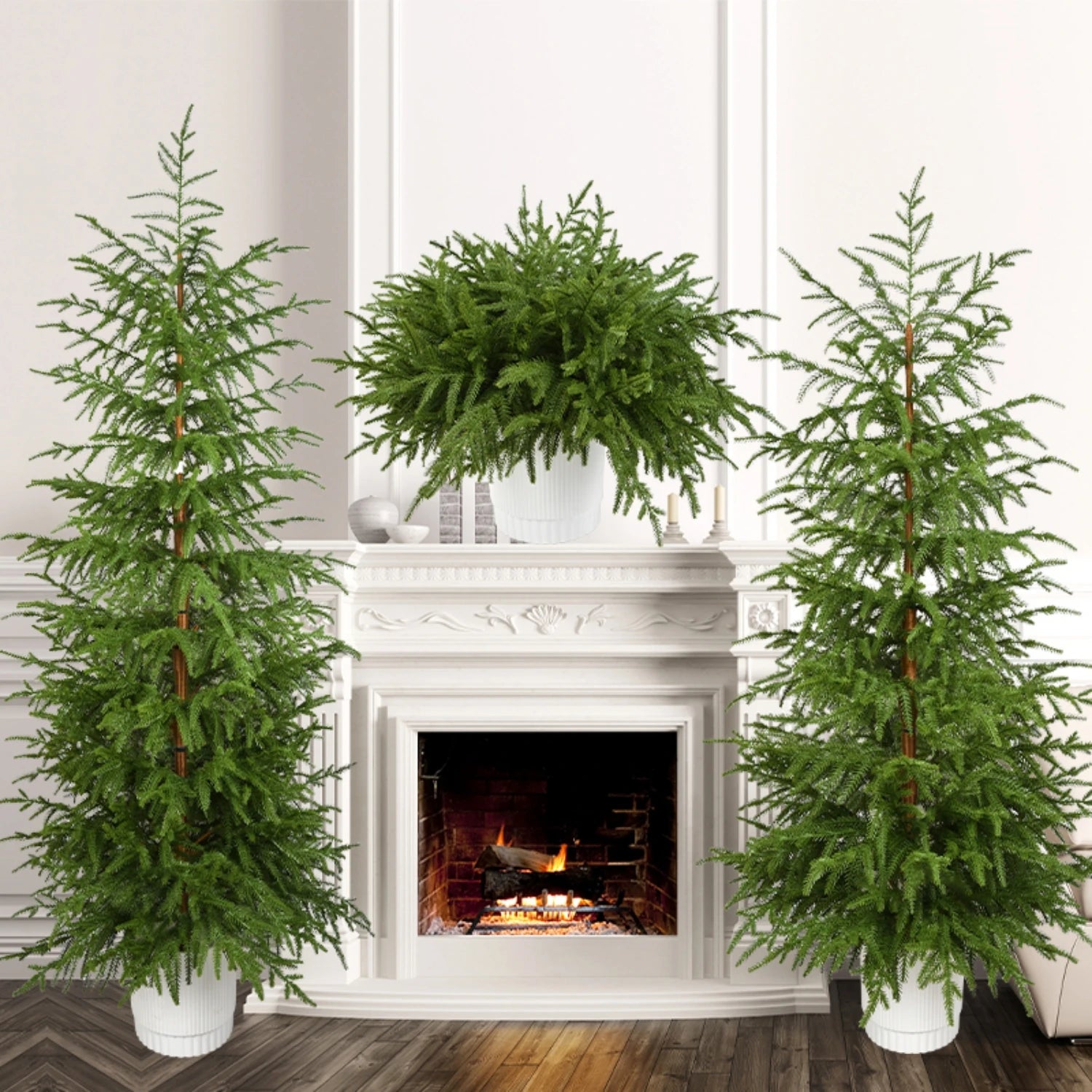 Artificial PE Christmas Tree Premium Pine Xmas Tree Realistic Holiday Party Decor for Home Office, Foldable Stand, Easy Assembly