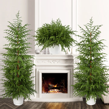 Artificial PE Christmas Tree Premium Pine Xmas Tree Realistic Holiday Party Decor for Home Office, Foldable Stand, Easy Assembly