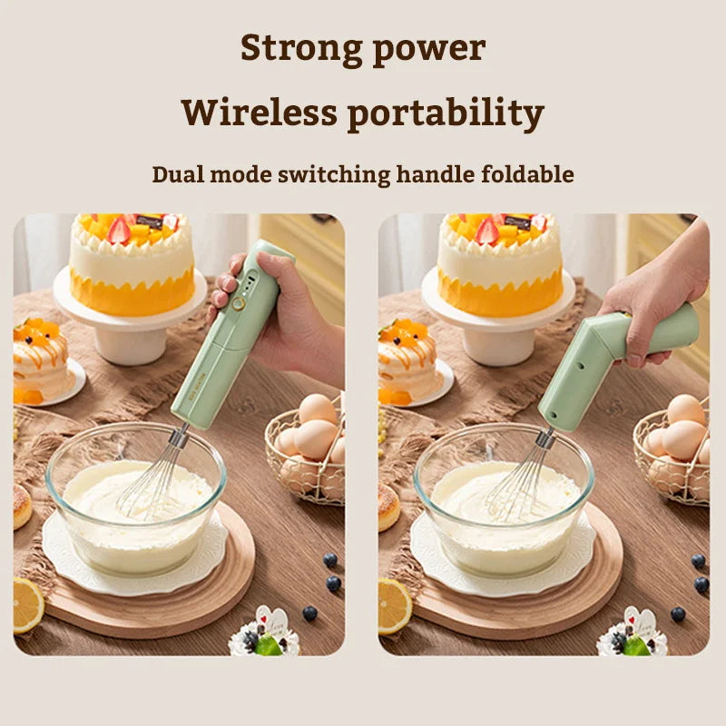 Folding Portable Electric Food Mixer Automatic Whisk Egg Beater Butter Cream Vertical Whipper Kitchen Cordless Hand Blender