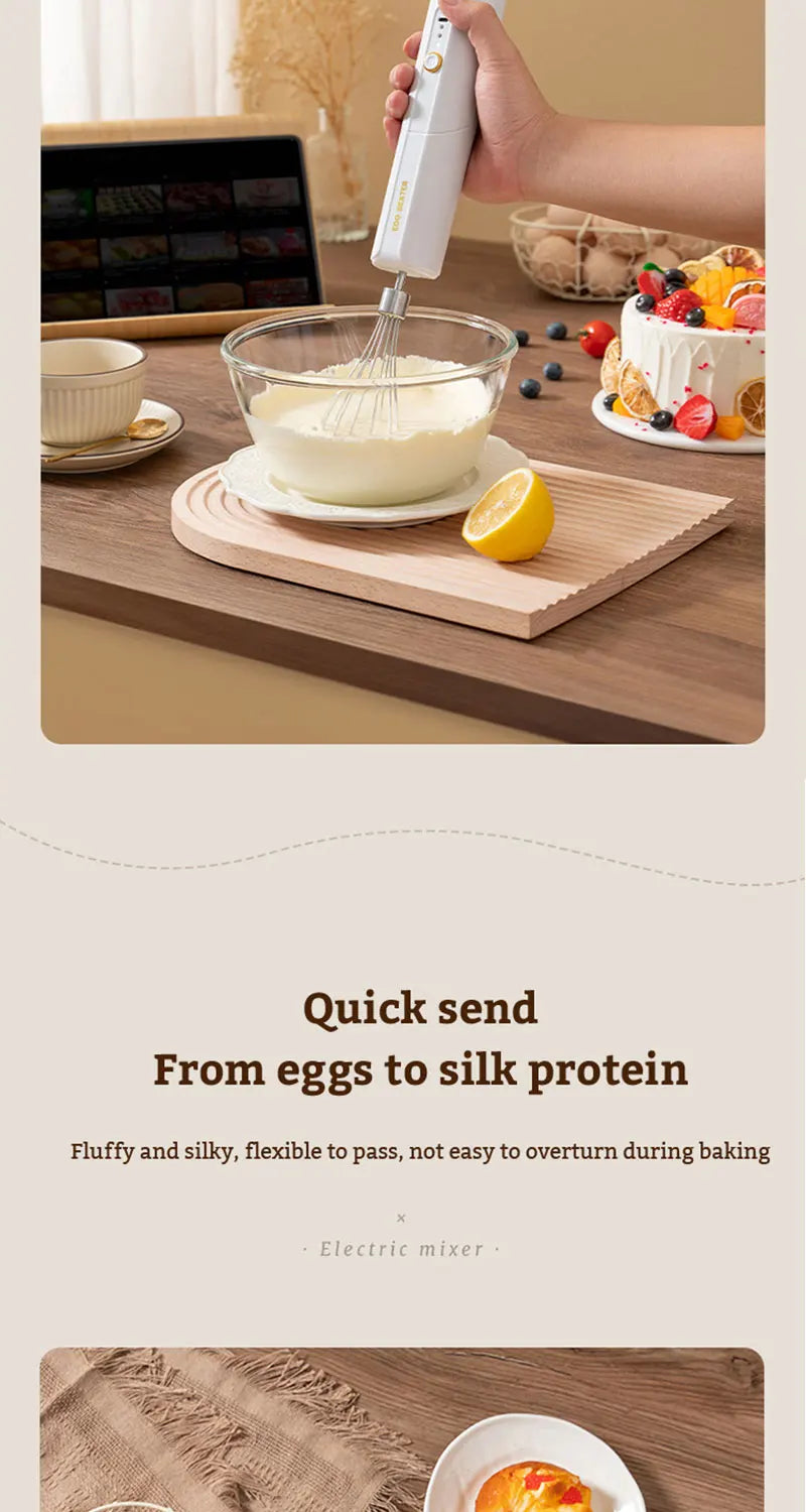 Folding Portable Electric Food Mixer Automatic Whisk Egg Beater Butter Cream Vertical Whipper Kitchen Cordless Hand Blender