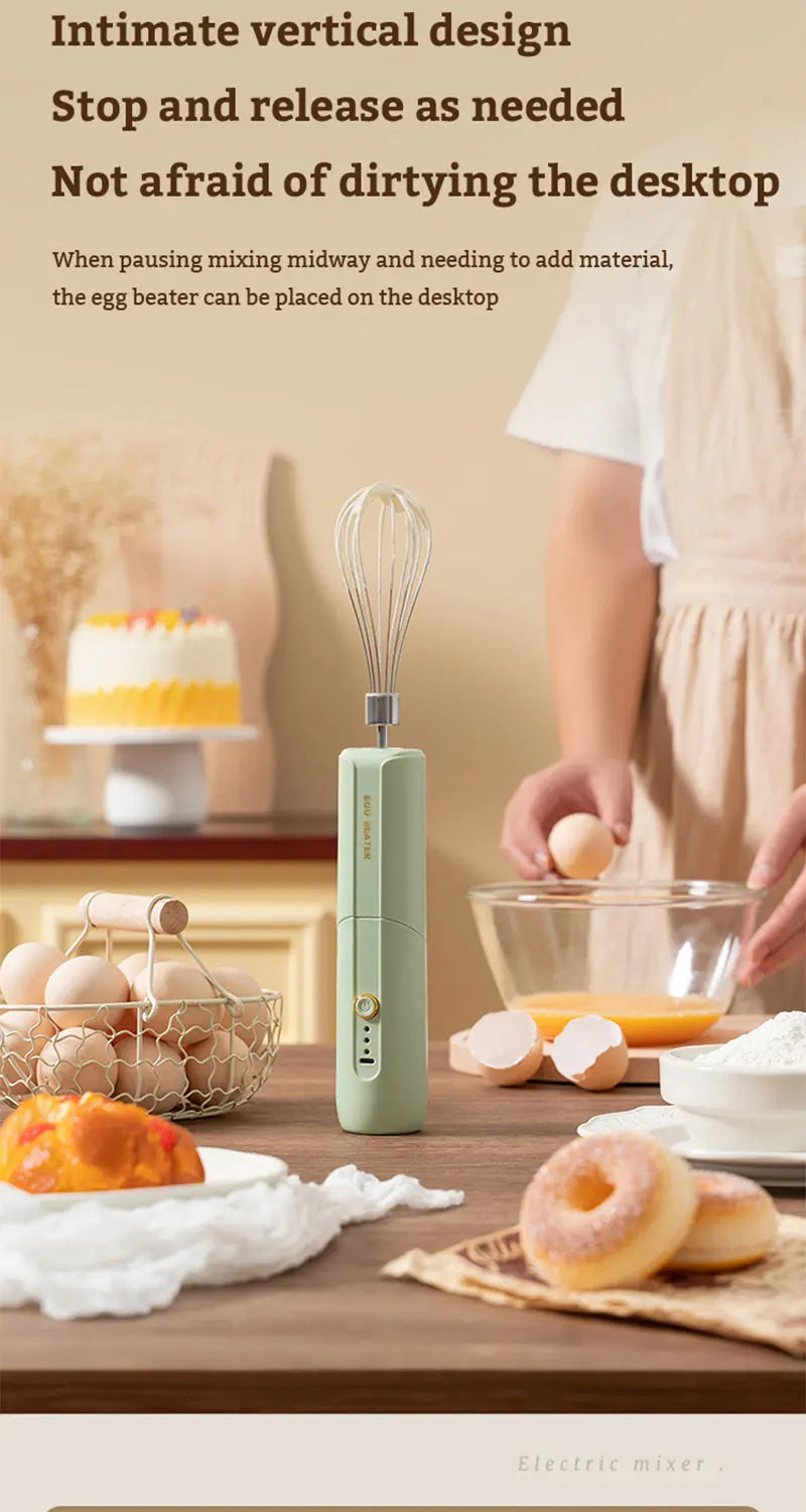 Folding Portable Electric Food Mixer Automatic Whisk Egg Beater Butter Cream Vertical Whipper Kitchen Cordless Hand Blender