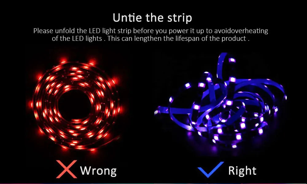 2PCS 1M LED TV backlight App Control USB LED STRIP LIGHT
