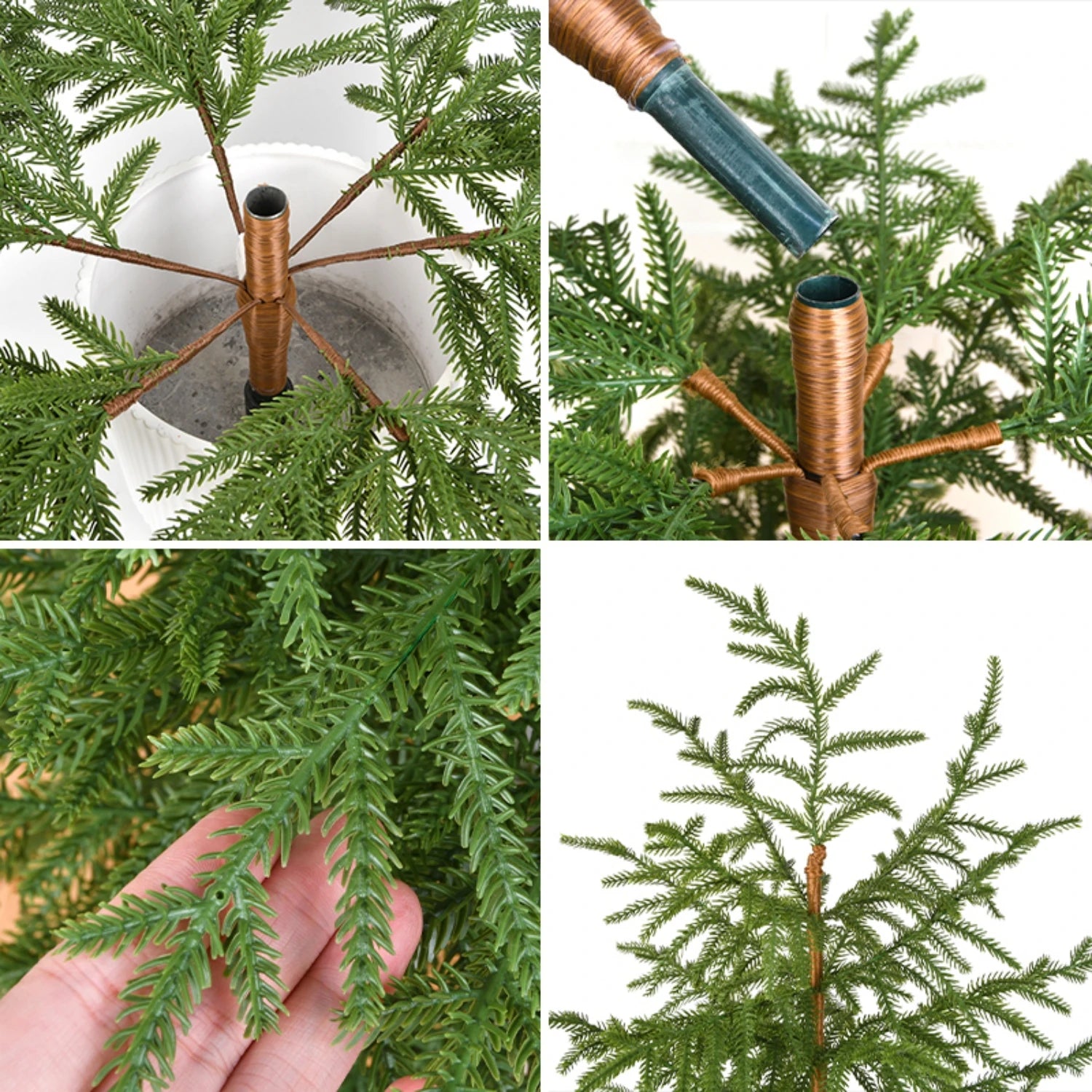 Artificial PE Christmas Tree Premium Pine Xmas Tree Realistic Holiday Party Decor for Home Office, Foldable Stand, Easy Assembly