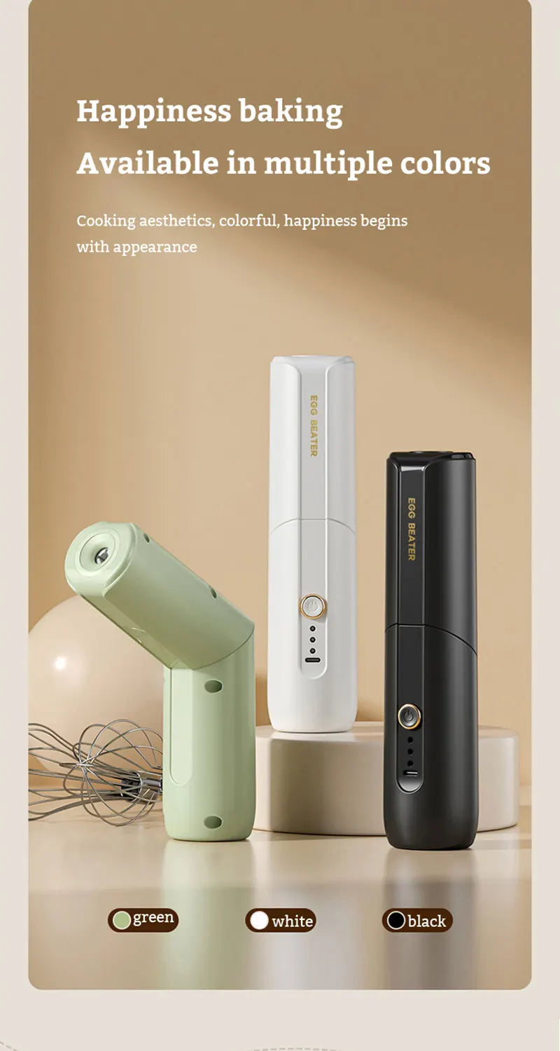 Folding Portable Electric Food Mixer Automatic Whisk Egg Beater Butter Cream Vertical Whipper Kitchen Cordless Hand Blender