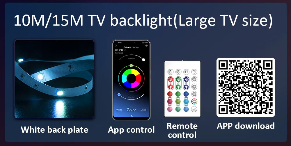 2PCS 1M LED TV backlight App Control USB LED STRIP LIGHT