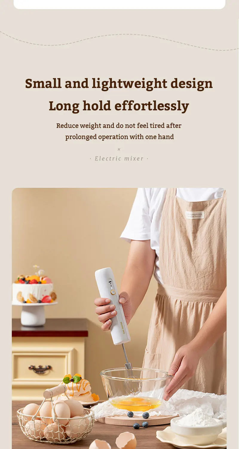 Folding Portable Electric Food Mixer Automatic Whisk Egg Beater Butter Cream Vertical Whipper Kitchen Cordless Hand Blender