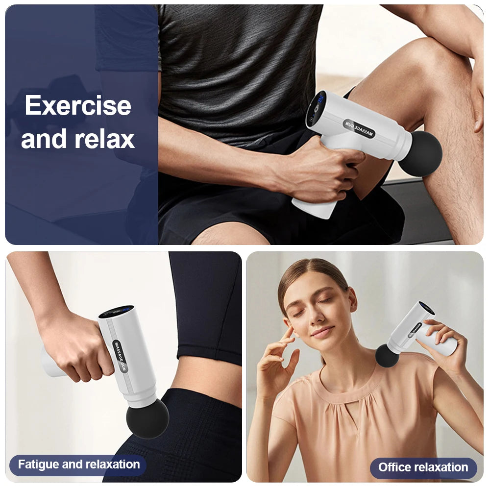 Mini Fascia Gun Protable Digital Handheld Vibration Massage Gun For Body Neck Back Leg Deep Muscle Percussion Relaxation Fitness