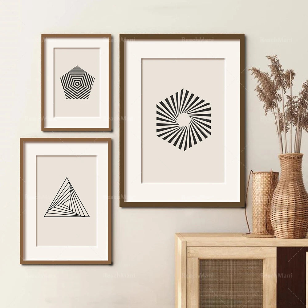 Scandinavian wall art print black abstract geometric shape line poster room decoration picture luxury canvas painting home decor