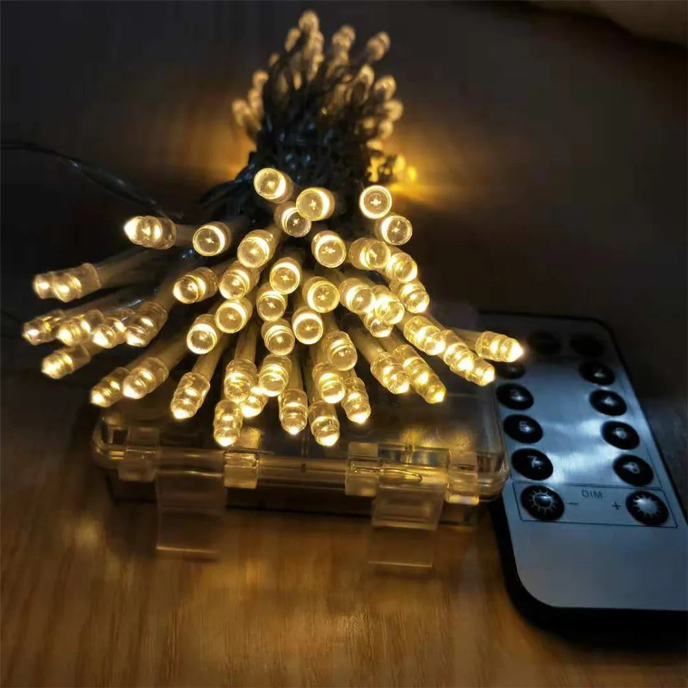 Christmas Lights Battery Operated 50/100/160Led String Light for Garland Wedding Party Holiday Decorations