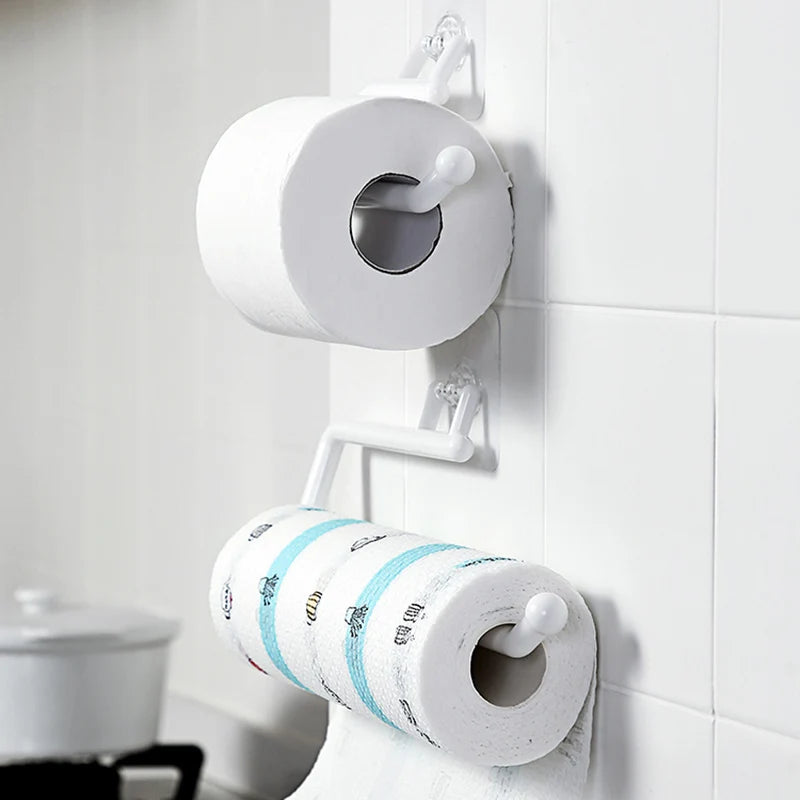 Kitchen Tissue Holder Hanging Toilet Roll Paper Holder Kitchen Paper Towel Rack Bathroom Cabinet Door Hook Holder Organizer