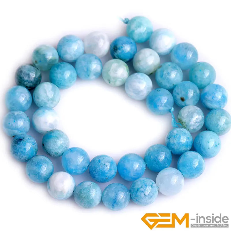 Natural Stone Blue Hemimorphite Round Loose Spacer Beads For Jewelry Making Strand 15"DIY Bracelet Necklace Jewelry Making Beads
