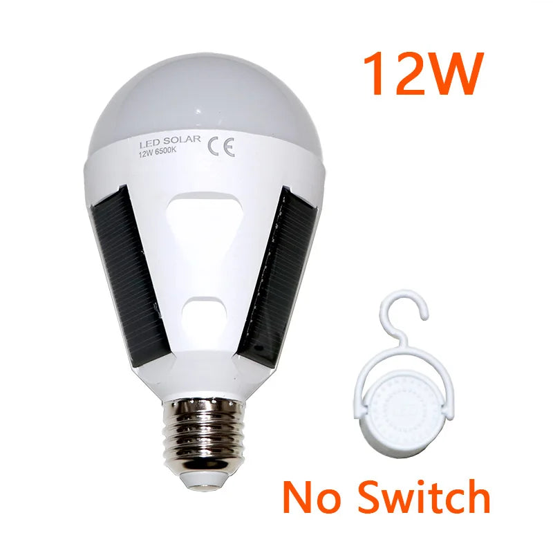 E27 Rechargeable LED Solar Bulb Lamp 7W 12W 85V-265V Outdoor Emergency Solar Powered Bulb Travel Fishing Camping Light Tent lamp