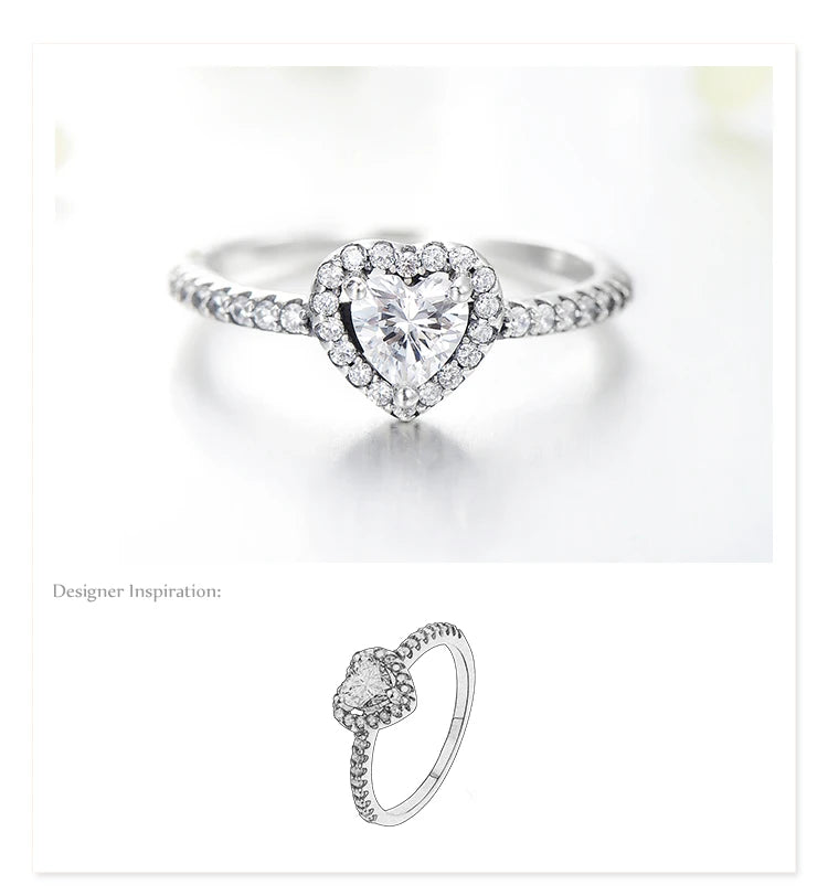 Modian Exquisite 925 Sterling Silver Vintage Hearts AAA Clear CZ Finger Rings for Women Luxury Wedding Statement Jewelry Bijoux