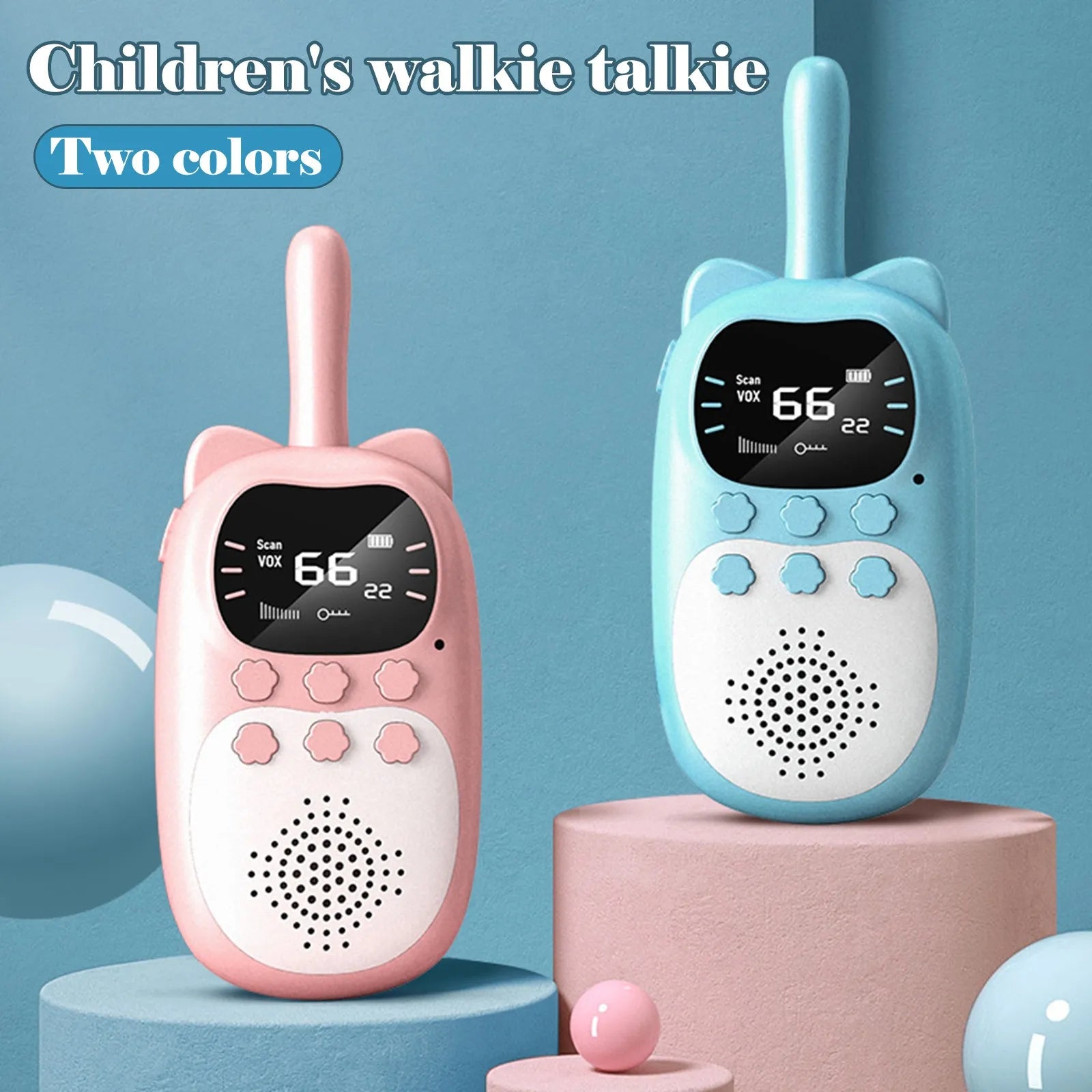 Kids Walkie Talkie 2PCS Electronic Toys Children Spy Gadgets Baby Radio Phone 3km Range Christmas Birthday Gift For Boys Girls