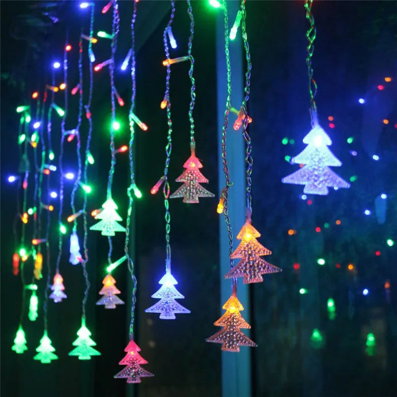 Christmas LightsLed 4m Curtain Light Garland Xmas Tree Decor For home 220V Fairy Lights Outdoor/Indoor Festival String Light