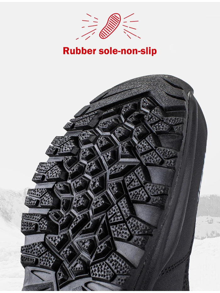 Men’s Winter Snow Boots – Waterproof Zipper Casual Outdoor Shoes