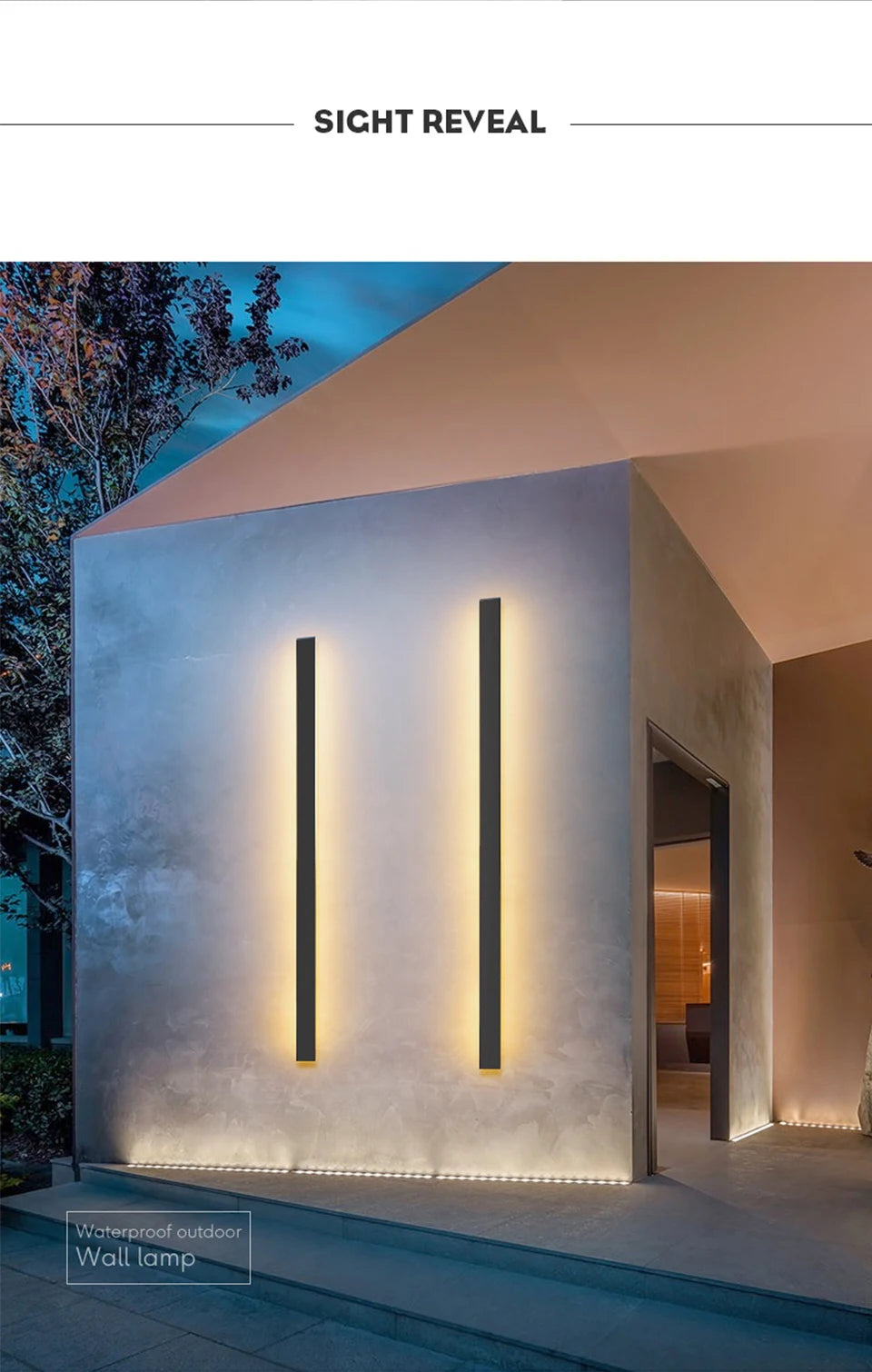 Waterproof outdoor wall lamp LED Long Linear lighting IP65 Aluminum for Garden Garage porch Sconces Fixtures 110V 220V Luminaire