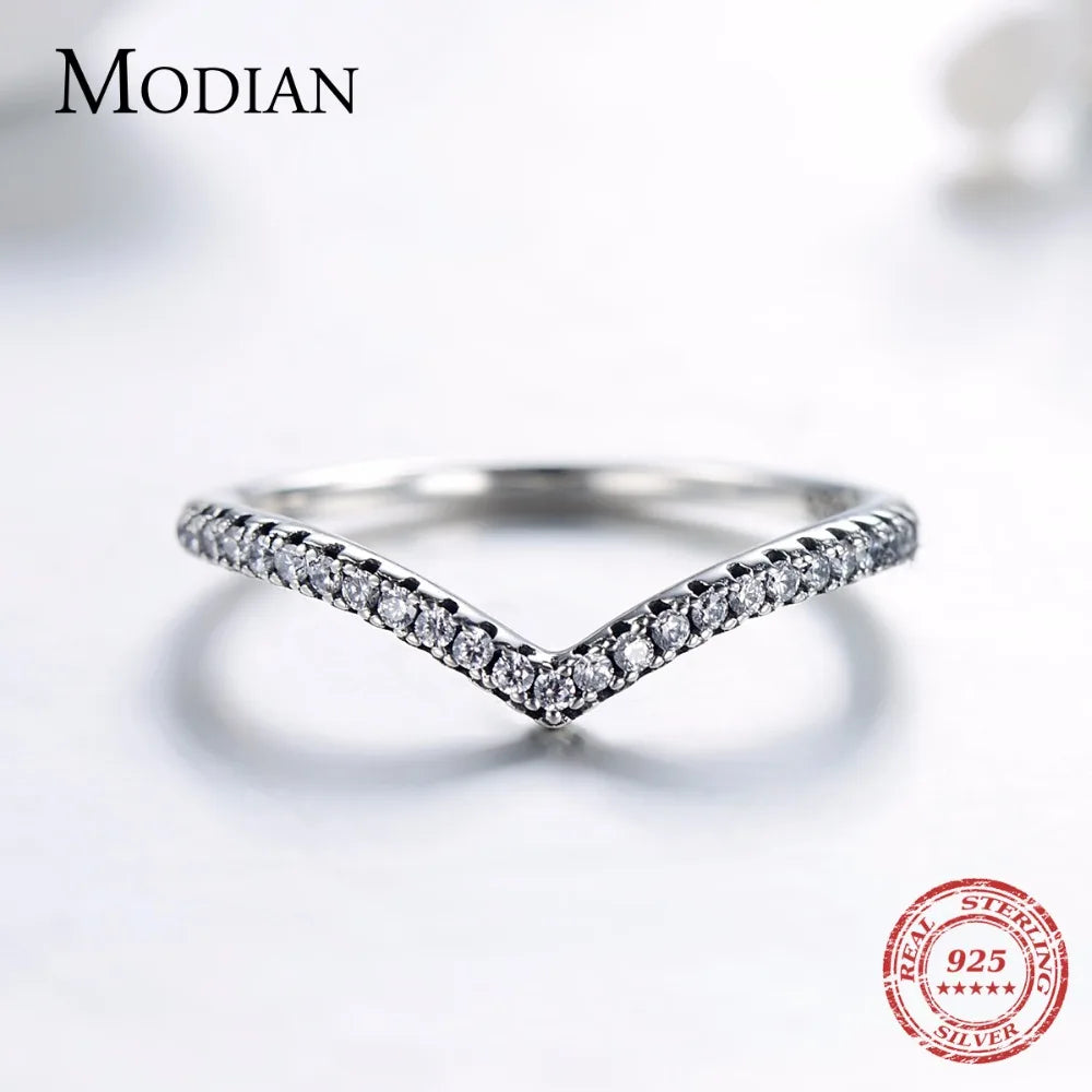 Modian 2021 New Stackable 100% 925 Sterling Silver Simple Fashion Geometric Ring Classic Finger Fine Popular jewelry For Women