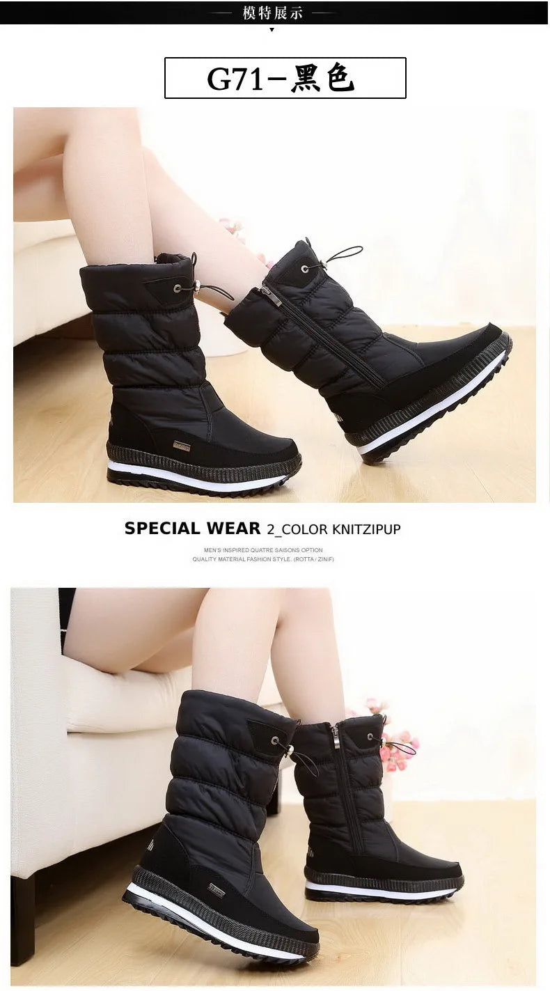 Women’s Winter Snow Boots – Waterproof Plush Platform Boots
