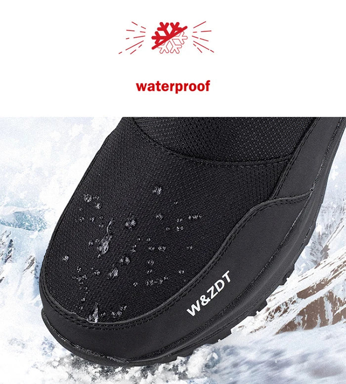 Men’s Winter Snow Boots – Waterproof Zipper Casual Outdoor Shoes