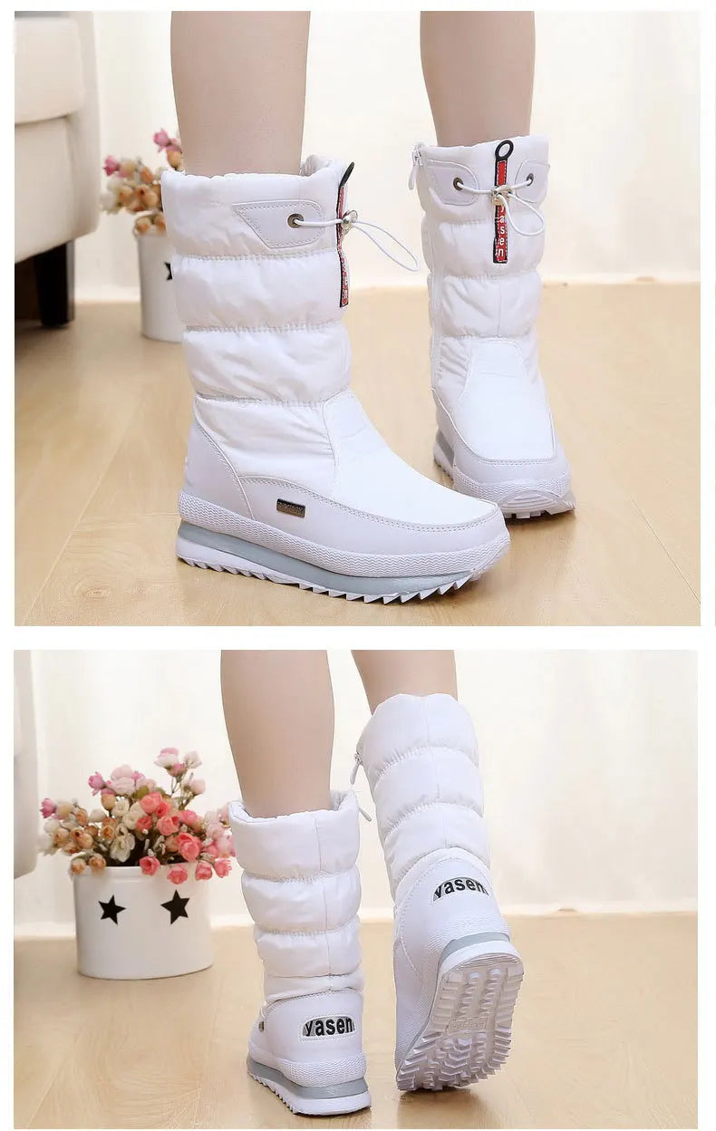 Women’s Winter Snow Boots – Waterproof Plush Platform Boots