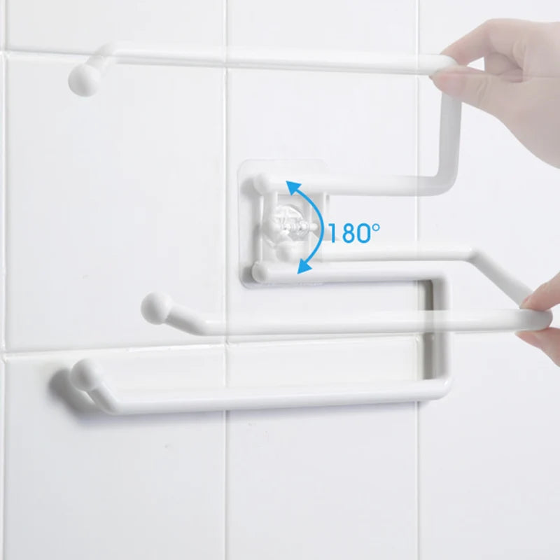 Kitchen Tissue Holder Hanging Toilet Roll Paper Holder Kitchen Paper Towel Rack Bathroom Cabinet Door Hook Holder Organizer