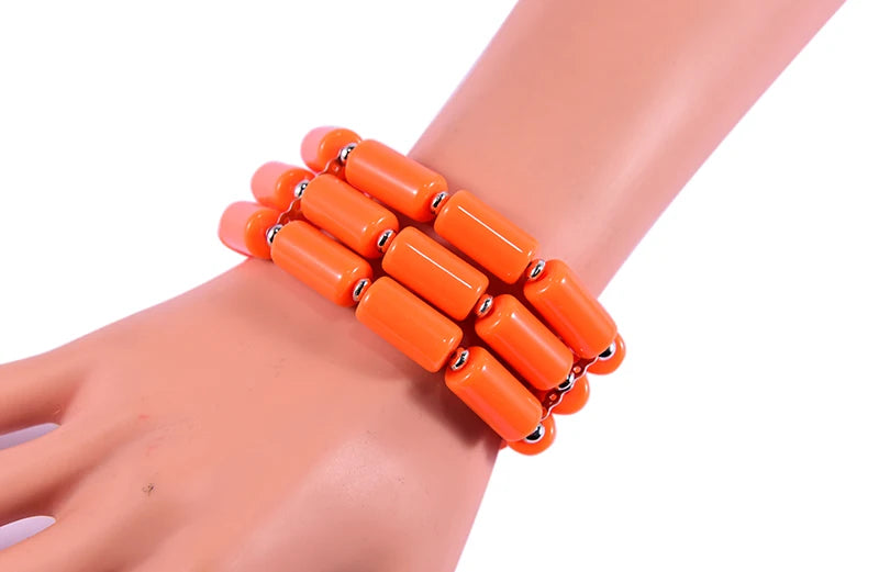 UDDEIN Nigerian Wedding Indian Jewelry Sets Bib Beads Necklace Earring Bracelet Sets Statement Collar African Beads Jewelry Set