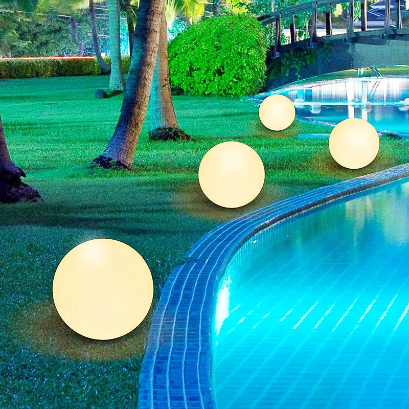 20cm Waterproof Warm White Rechargeable Solar LED Ball Light Outdoor Garden Decoration Pool Orbs Floating Sphere with Dimmer 1pc