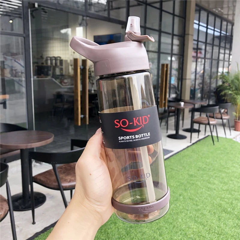 550ml/800ml/1000ml Sports Water Bottle With Straw Portable Sport Fitness Bottles Cute Kids Baby Drinkware Waterbottle