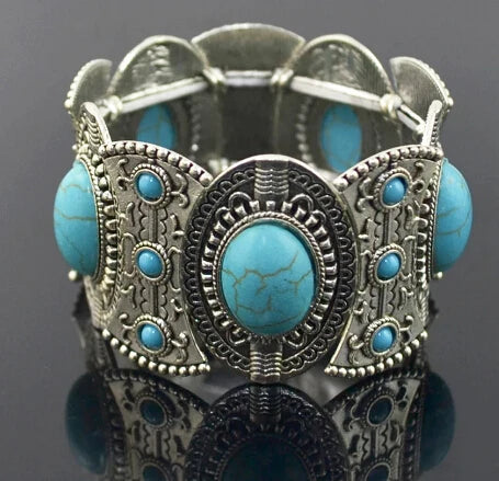 Gypsy Bohemian Coin Bracelets for Women Metal Vintage Flower Statement Bracelets Festival Turkish Beach Jewelry Tribal Ethnic