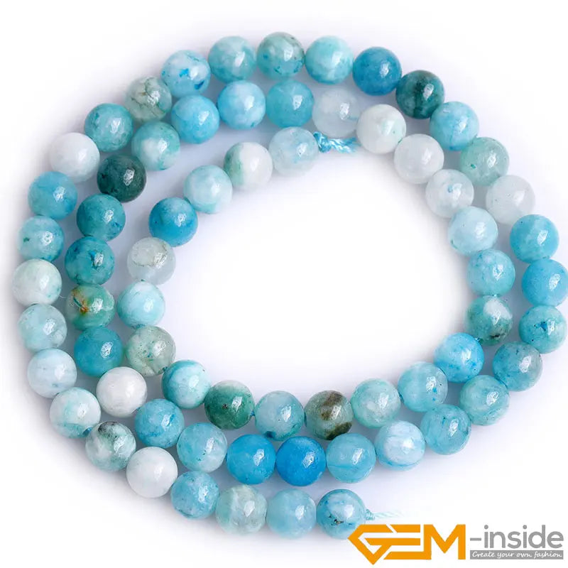 Natural Stone Blue Hemimorphite Round Loose Spacer Beads For Jewelry Making Strand 15"DIY Bracelet Necklace Jewelry Making Beads
