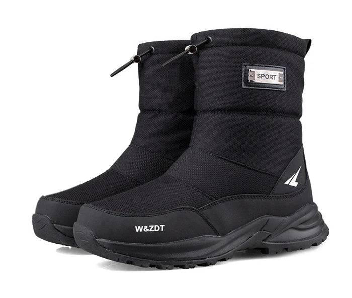 Men’s Winter Snow Boots – Waterproof Zipper Casual Outdoor Shoes