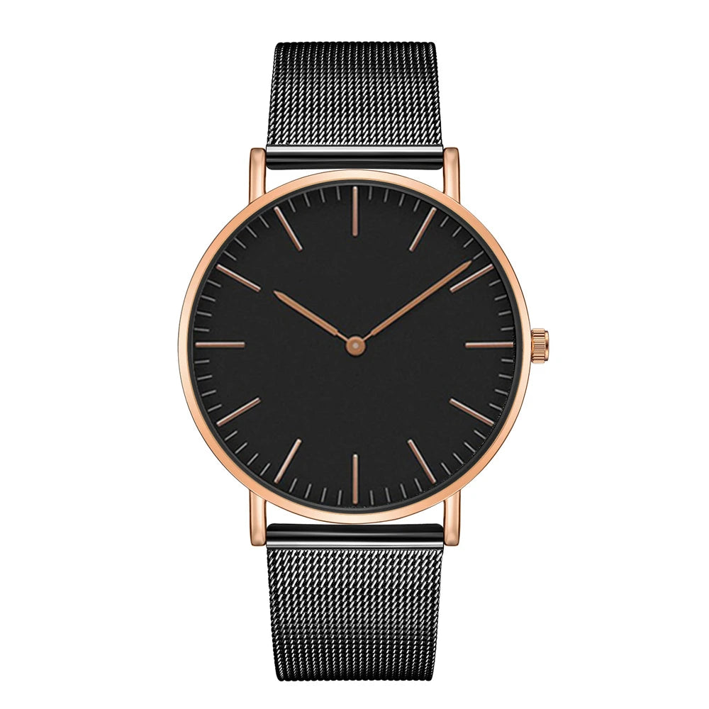 Rose Gold Women’s Quartz Watch – Steel Band