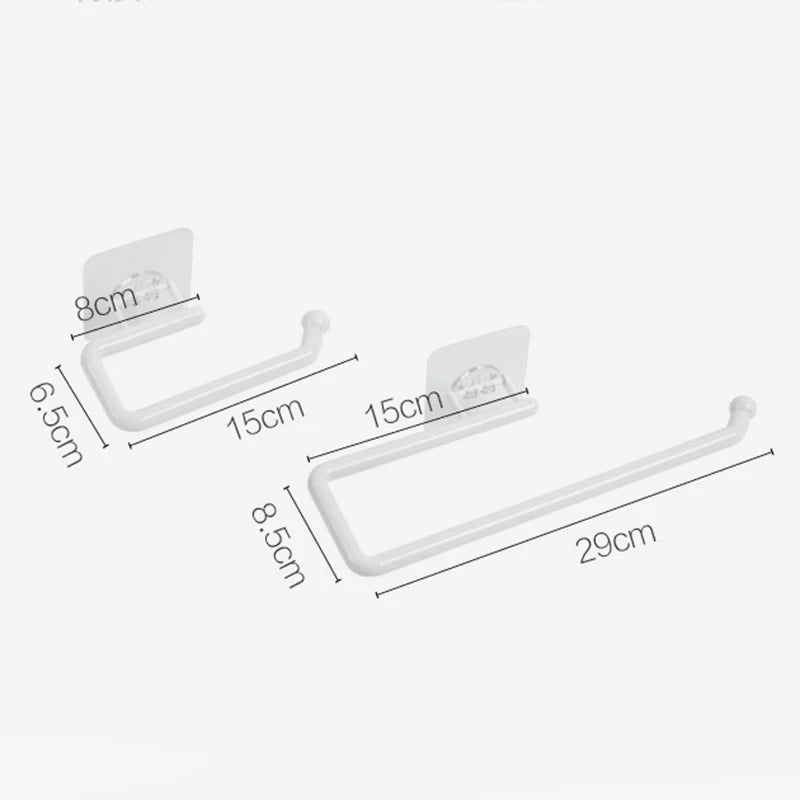 Kitchen Tissue Holder Hanging Toilet Roll Paper Holder Kitchen Paper Towel Rack Bathroom Cabinet Door Hook Holder Organizer
