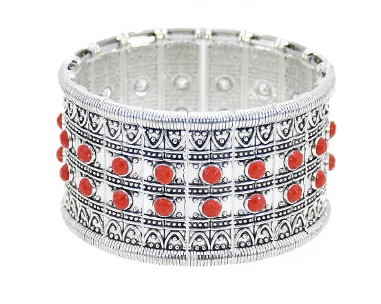 Gypsy Bohemian Coin Bracelets for Women Metal Vintage Flower Statement Bracelets Festival Turkish Beach Jewelry Tribal Ethnic