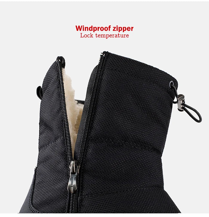 Men’s Winter Snow Boots – Waterproof Zipper Casual Outdoor Shoes