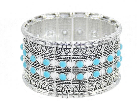 Gypsy Bohemian Coin Bracelets for Women Metal Vintage Flower Statement Bracelets Festival Turkish Beach Jewelry Tribal Ethnic