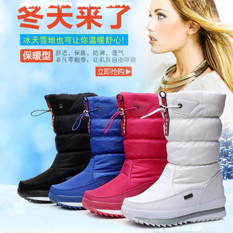 Women’s Winter Snow Boots – Waterproof Plush Platform Boots