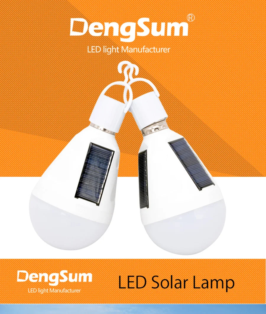E27 Rechargeable LED Solar Bulb Lamp 7W 12W 85V-265V Outdoor Emergency Solar Powered Bulb Travel Fishing Camping Light Tent lamp