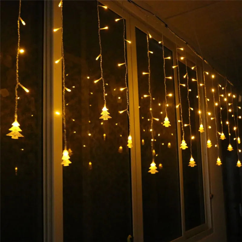 Christmas LightsLed 4m Curtain Light Garland Xmas Tree Decor For home 220V Fairy Lights Outdoor/Indoor Festival String Light