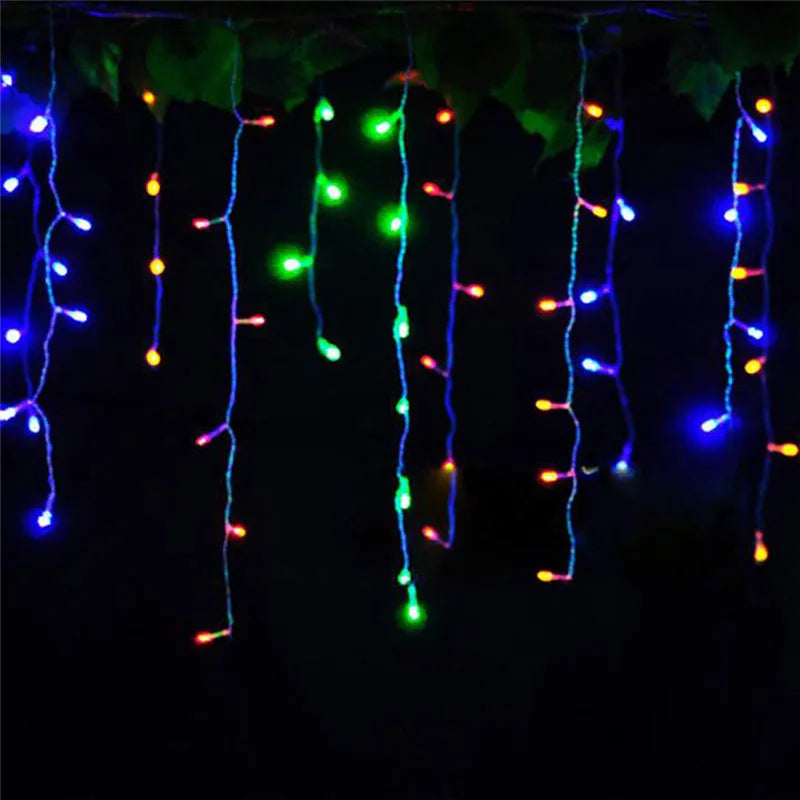 christmas lights outdoor decoration 4 meter droop 0.3-0.5m led curtain icicle string lights new year wedding party garland light