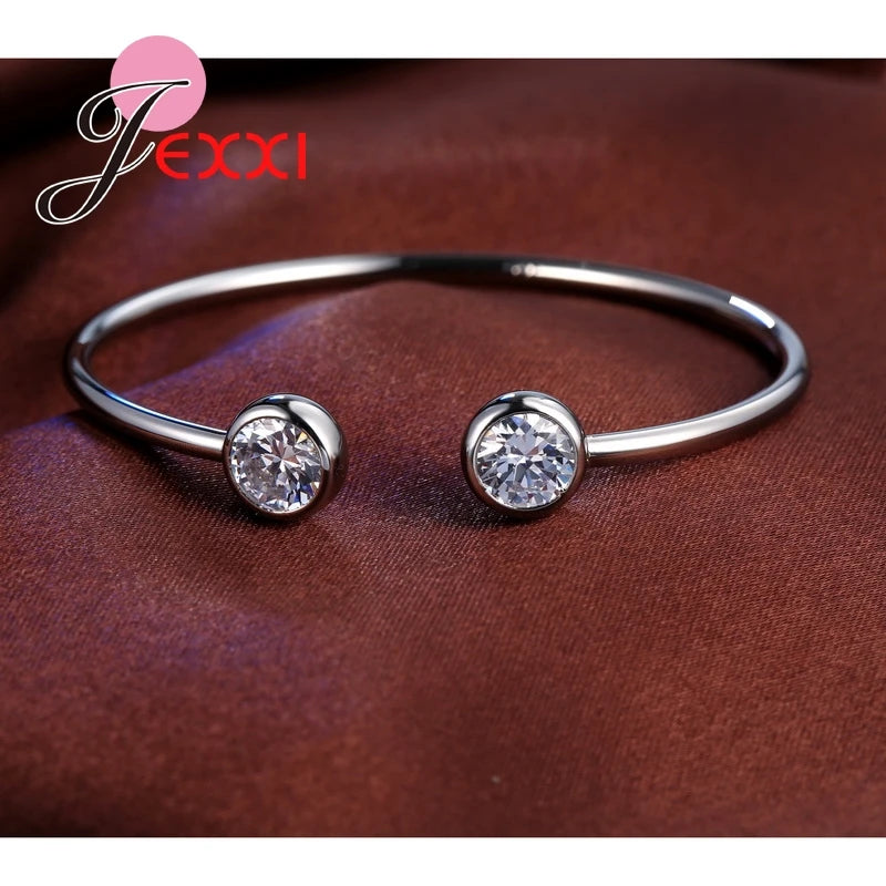 Genuine Fine 925 Sterling Silver Charming Jewelry Bracelet Bangles Women Fashion Accessories Factory Price Free Shipping