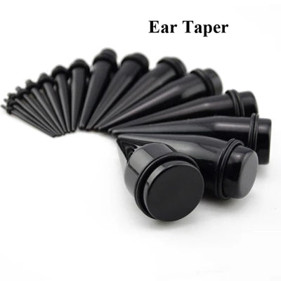 BOG-Pair Black Heart Ear Tunnel Gauge Acrylic Ear Spiral Plugs Ear Taper Stretchers Gauge Expander Saddle Ear Plugs 4-25mm