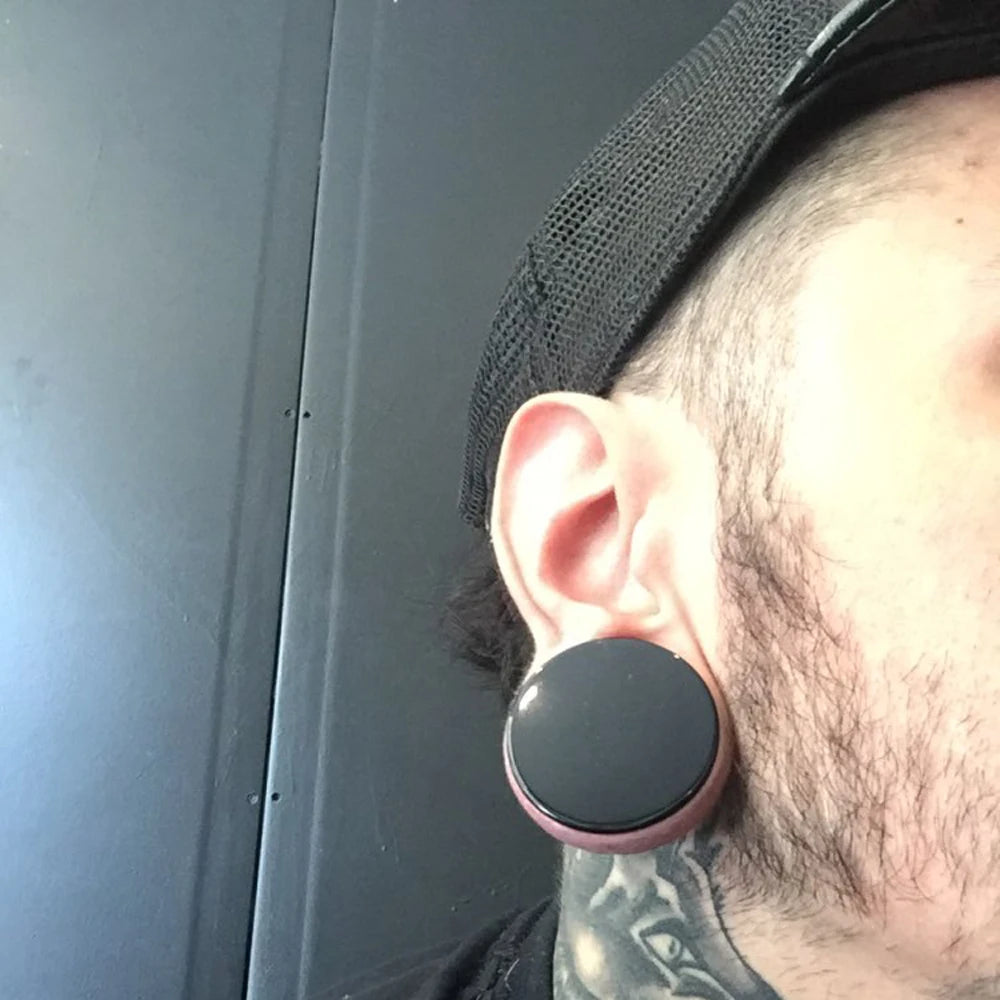 BOG-Pair Black Heart Ear Tunnel Gauge Acrylic Ear Spiral Plugs Ear Taper Stretchers Gauge Expander Saddle Ear Plugs 4-25mm