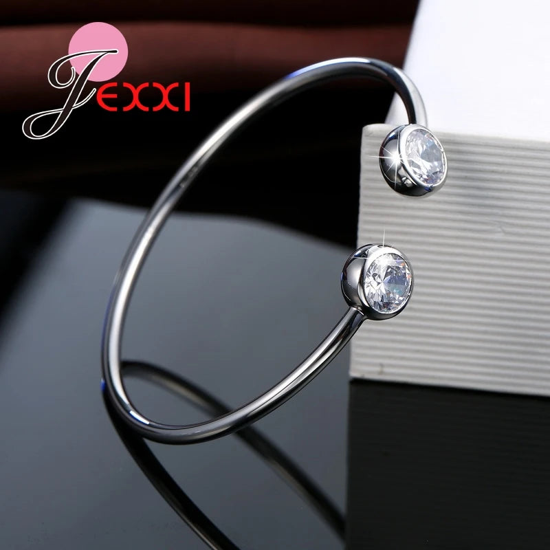 Genuine Fine 925 Sterling Silver Charming Jewelry Bracelet Bangles Women Fashion Accessories Factory Price Free Shipping