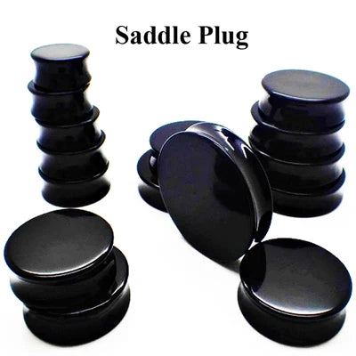 BOG-Pair Black Heart Ear Tunnel Gauge Acrylic Ear Spiral Plugs Ear Taper Stretchers Gauge Expander Saddle Ear Plugs 4-25mm