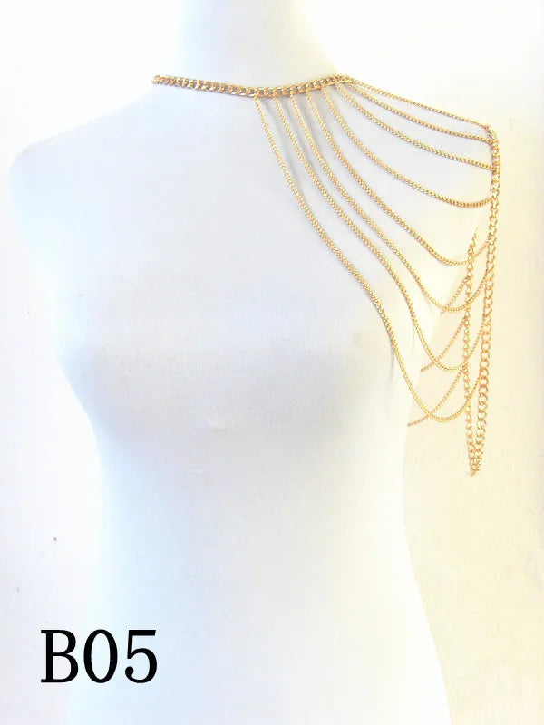 FREE SHIPPING STYLE A36 Gold Colour CHAIN DOUBLE SHOULDERS CHAIN JEWELRY 3 COLORS